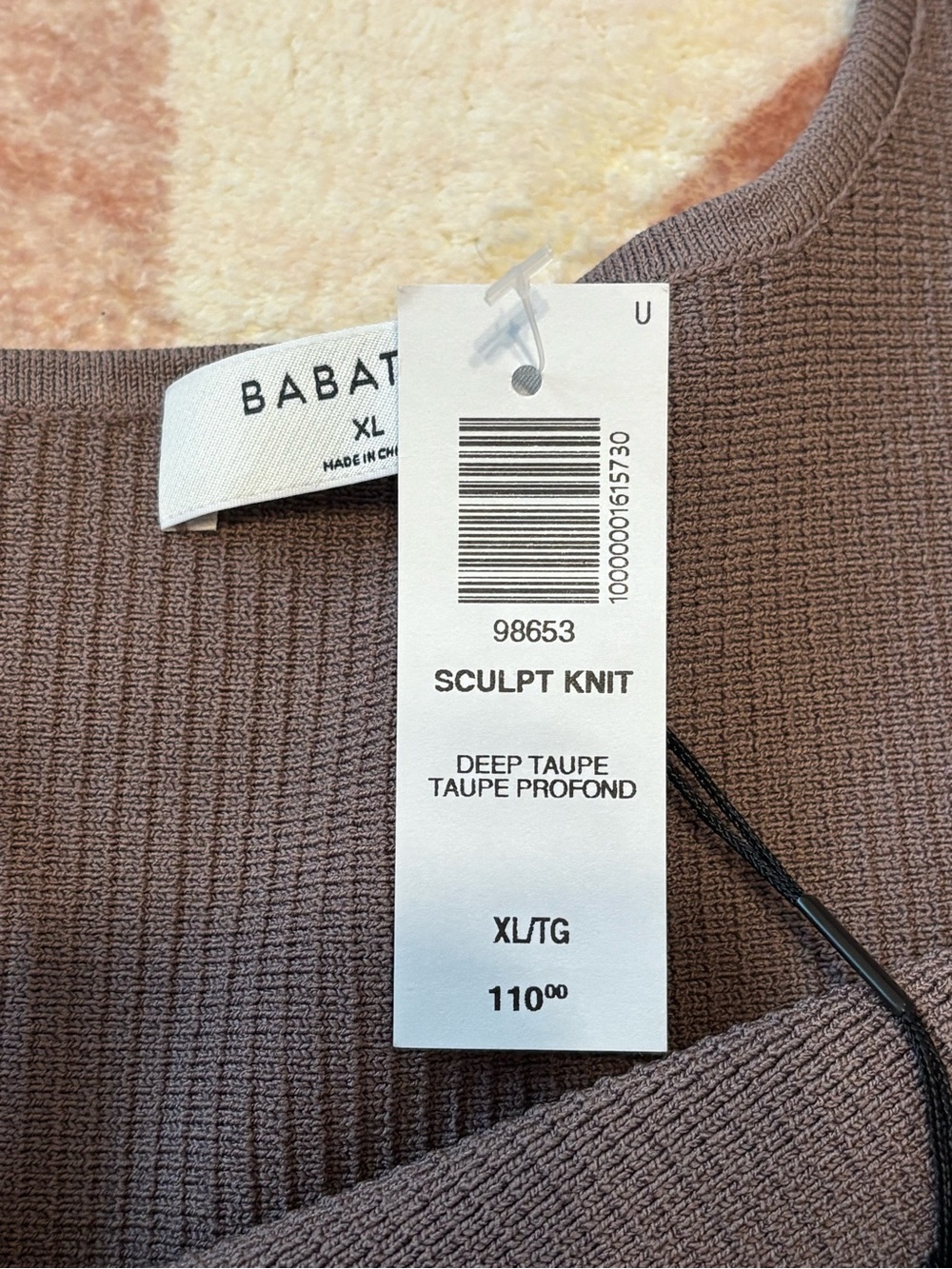 Babaton One-Shoulder Ribbed Dress in Deep Taupe - Picture 5 of 6
